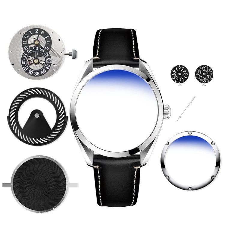 Green jumping hour watch