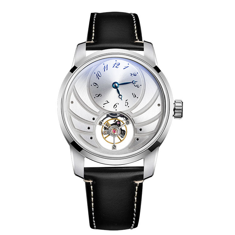 Classic and elegant silver mechanical watch