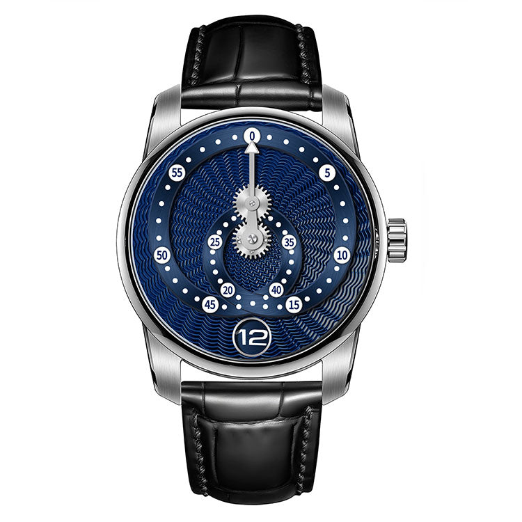 Deep Sea Blue sports mechanical watch display, the blue dial is as mysterious and charming as the deep sea