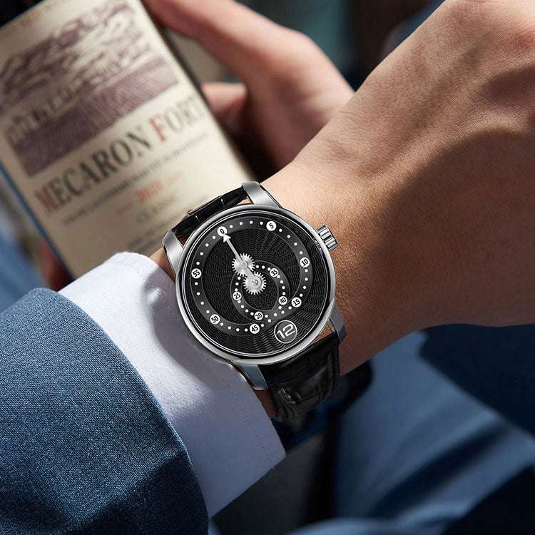 Star tracks on your wrist: guilloché mechanical watch