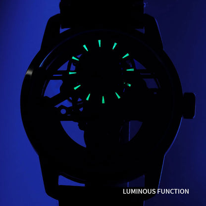 Mechanical Turbine Fantasy: Skeleton Industrial Style Watch