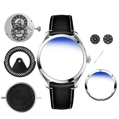 Green jumping hour watch