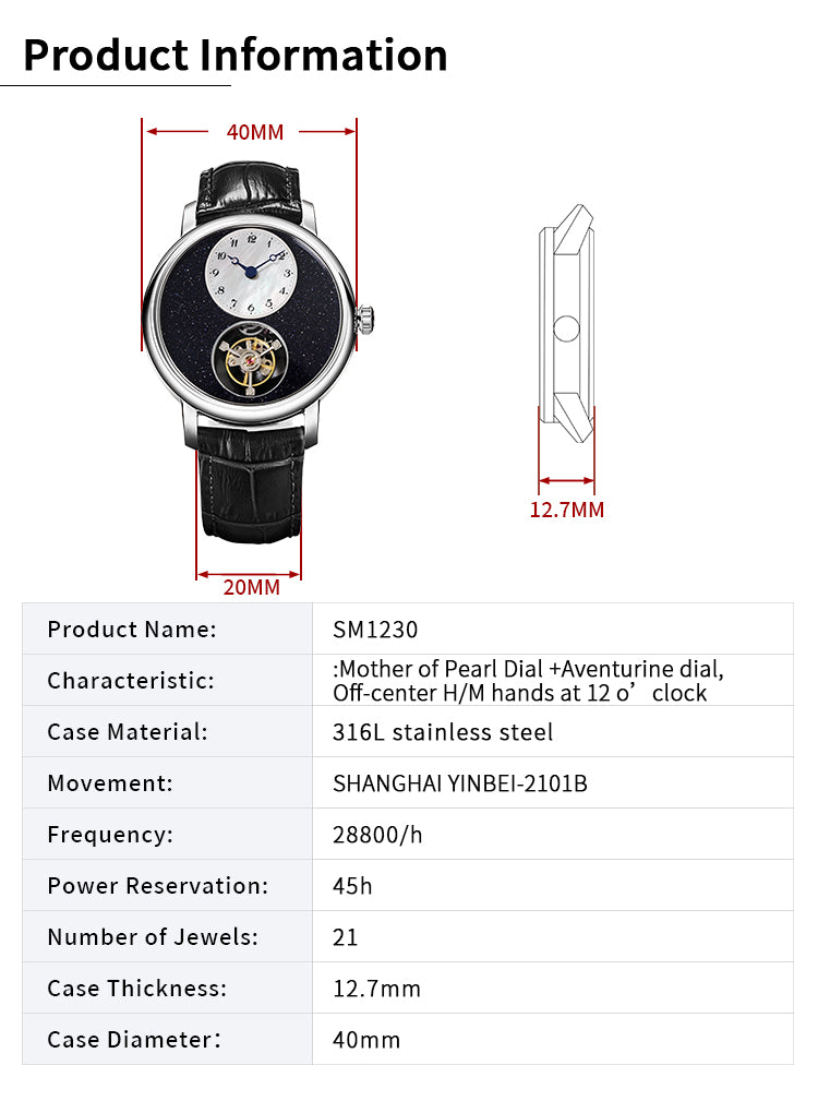 Interstellar Voyage Mechanical Watch Aventurine