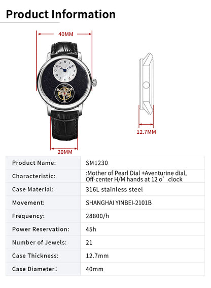 Interstellar Voyage Mechanical Watch Aventurine