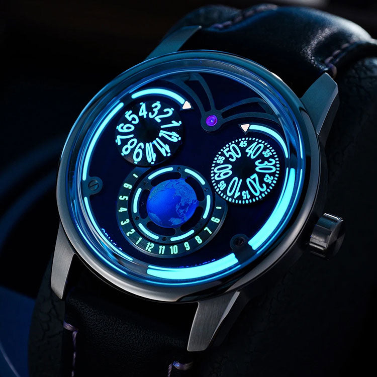 Owl Double-Disc Time Blue Super Night Light