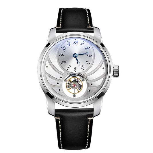 Classic and elegant silver mechanical watch